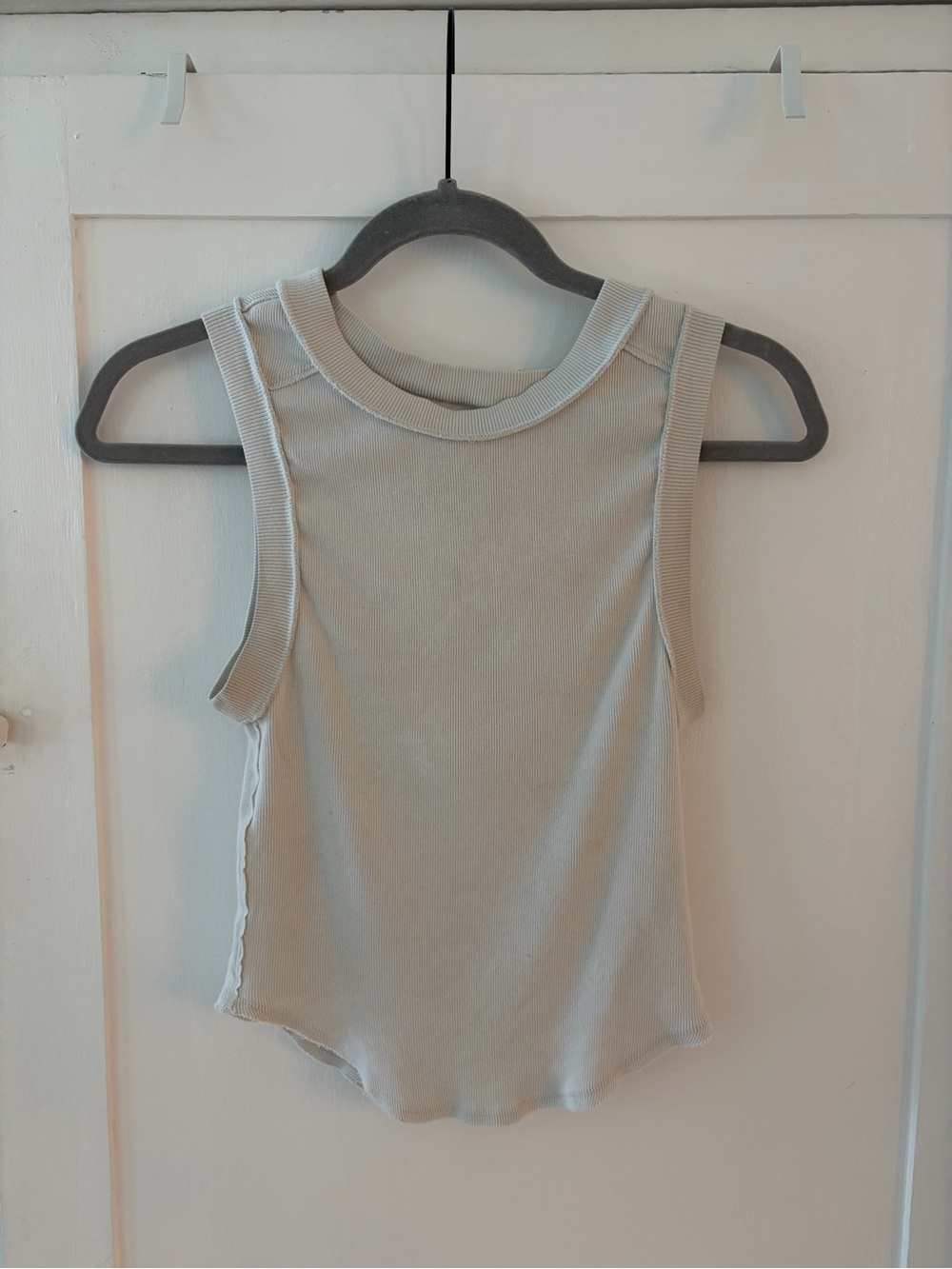 Free people Sleeveless Rib Tank Top - Light Gray